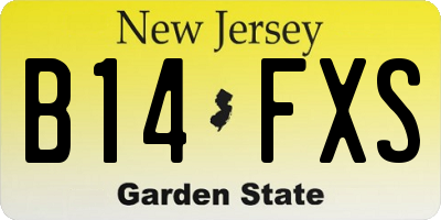 NJ license plate B14FXS