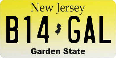 NJ license plate B14GAL