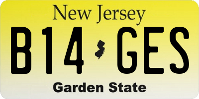 NJ license plate B14GES