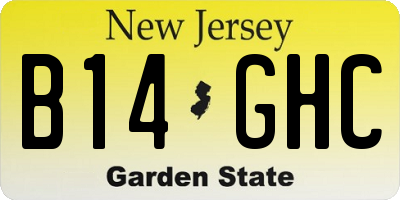 NJ license plate B14GHC
