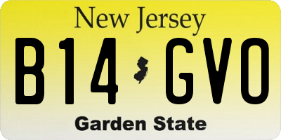 NJ license plate B14GVO
