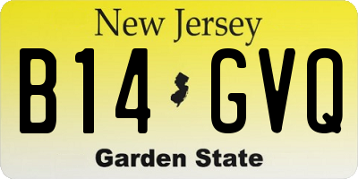 NJ license plate B14GVQ