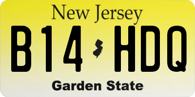 NJ license plate B14HDQ