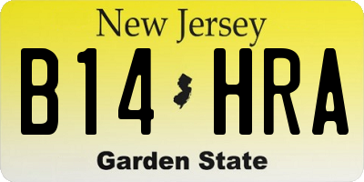 NJ license plate B14HRA