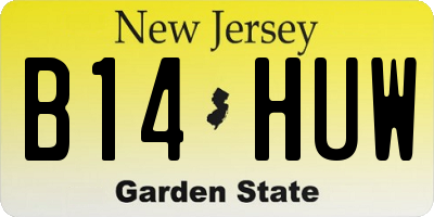 NJ license plate B14HUW