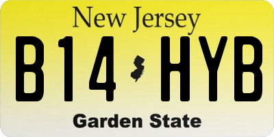NJ license plate B14HYB