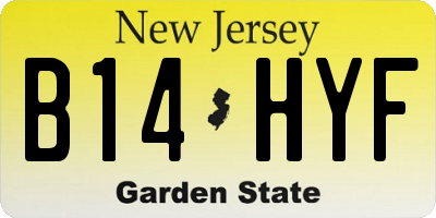 NJ license plate B14HYF