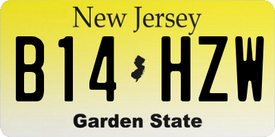 NJ license plate B14HZW