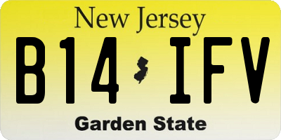 NJ license plate B14IFV