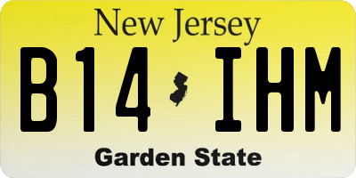 NJ license plate B14IHM