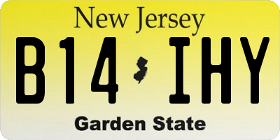 NJ license plate B14IHY