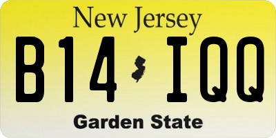 NJ license plate B14IQQ