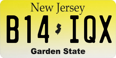 NJ license plate B14IQX