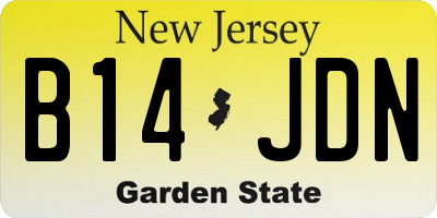 NJ license plate B14JDN