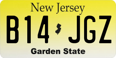 NJ license plate B14JGZ