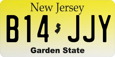 NJ license plate B14JJY