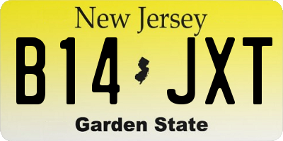 NJ license plate B14JXT