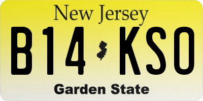 NJ license plate B14KSO