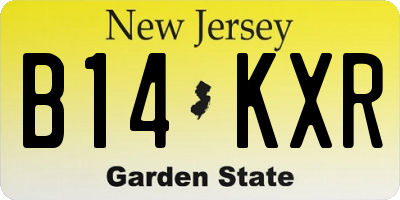 NJ license plate B14KXR