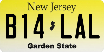 NJ license plate B14LAL