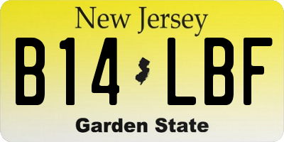 NJ license plate B14LBF