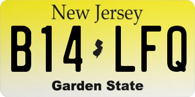 NJ license plate B14LFQ