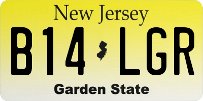NJ license plate B14LGR