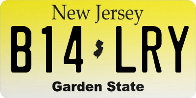 NJ license plate B14LRY