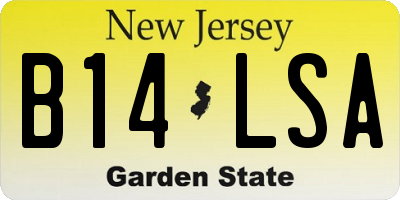 NJ license plate B14LSA