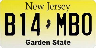 NJ license plate B14MBO