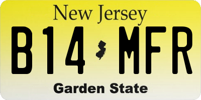 NJ license plate B14MFR