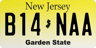 NJ license plate B14NAA