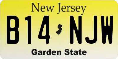 NJ license plate B14NJW