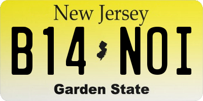 NJ license plate B14NOI