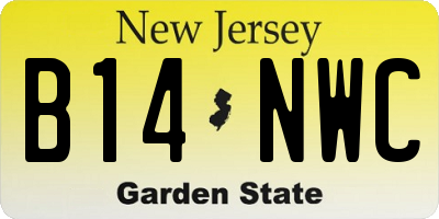 NJ license plate B14NWC