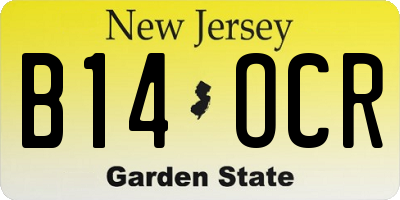NJ license plate B14OCR