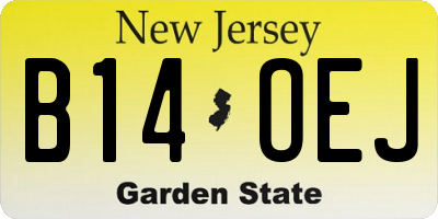 NJ license plate B14OEJ