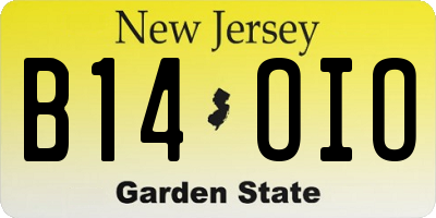 NJ license plate B14OIO