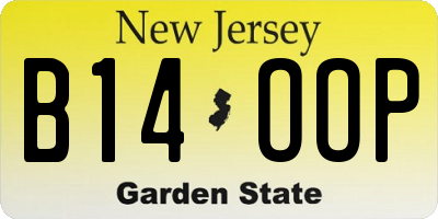 NJ license plate B14OOP