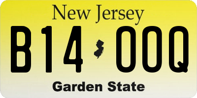 NJ license plate B14OOQ