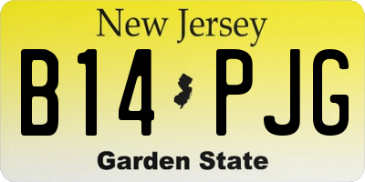 NJ license plate B14PJG