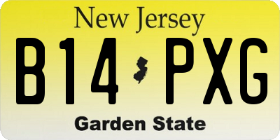NJ license plate B14PXG