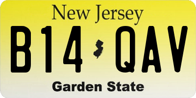 NJ license plate B14QAV
