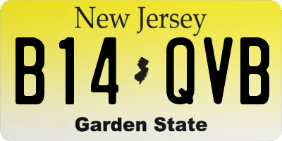 NJ license plate B14QVB