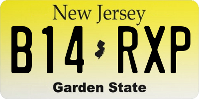 NJ license plate B14RXP