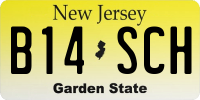NJ license plate B14SCH