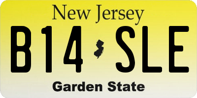 NJ license plate B14SLE