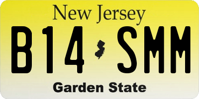 NJ license plate B14SMM