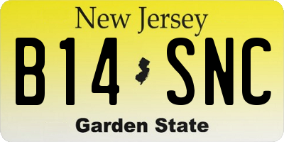 NJ license plate B14SNC