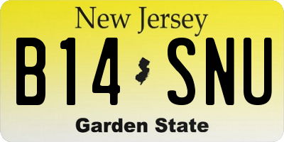 NJ license plate B14SNU